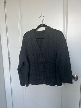 Quince Oversized Cable Knit Cardigan